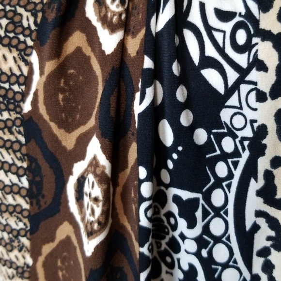 Elementz sz M Shift Dress Brown Black Beaded - Picture 3 of 7